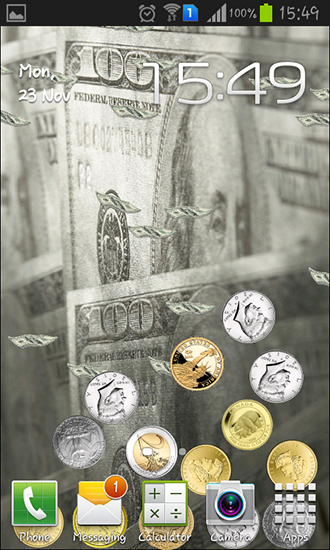 Screenshots of the live wallpaper Money magnate for Android phone or tablet.