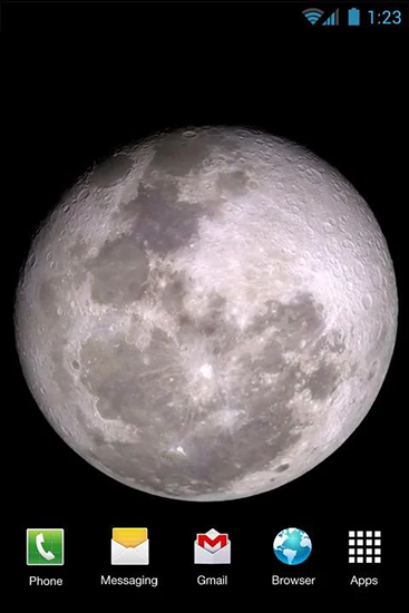 Screenshots of the live wallpaper Moon phases for Android phone or tablet.