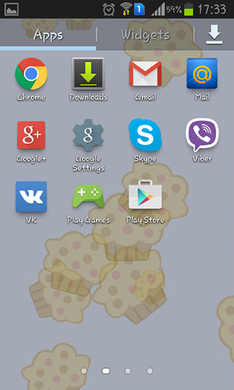 Screenshots of the live wallpaper Muffins for Android phone or tablet.