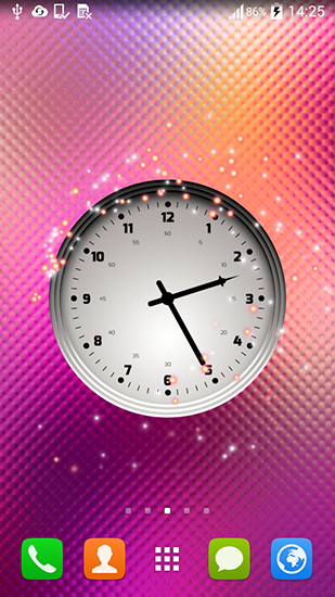 Screenshots of the live wallpaper Multicolor clock for Android phone or tablet.