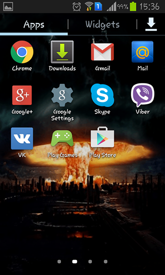 Screenshots of the live wallpaper Mushroom cloud for Android phone or tablet.