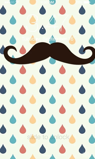 Screenshots of the live wallpaper Mustache for Android phone or tablet.