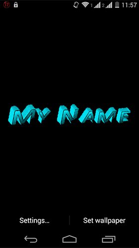 Full version of Android apk livewallpaper My name 3D for tablet and phone.
