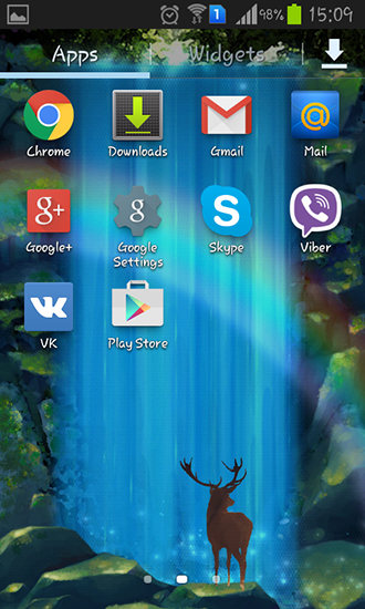 Screenshots of the live wallpaper Mystic waterfall for Android phone or tablet.