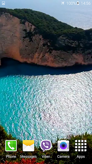 Screenshots of the live wallpaper Navagio beach for Android phone or tablet.