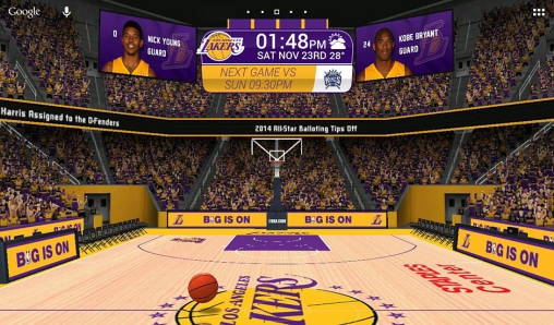 Screenshots of the live wallpaper NBA 2014 for Android phone or tablet.
