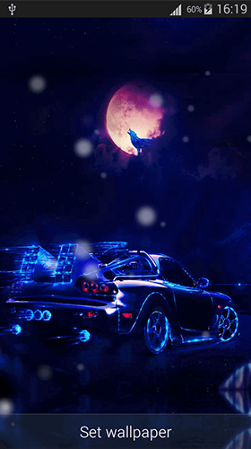 Full version of Android apk livewallpaper Neon cars for tablet and phone.