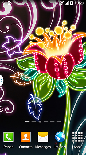 Full version of Android apk livewallpaper Neon flowers by Live Wallpapers 3D for tablet and phone.