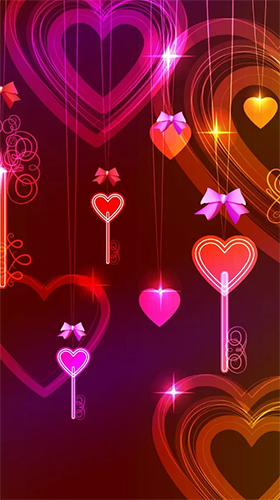 Full version of Android apk livewallpaper Neon hearts by Creative Factory Wallpapers for tablet and phone.