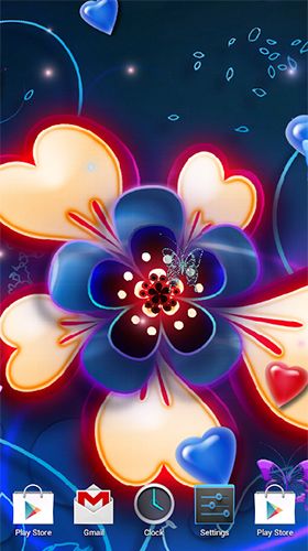 Full version of Android apk livewallpaper Neon hearts by Live Wallpapers 3D for tablet and phone.