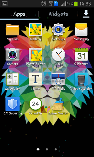 Screenshots of the live wallpaper Neon lion for Android phone or tablet.