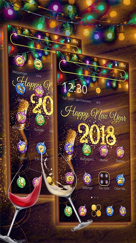 Full version of Android apk livewallpaper New Year 2018 for tablet and phone.
