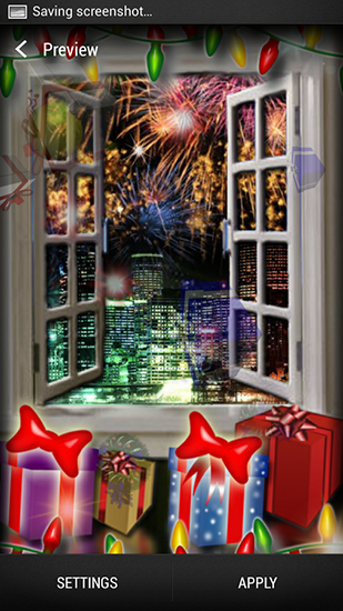 Screenshots of the live wallpaper New Year for Android phone or tablet.