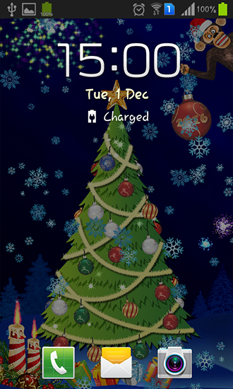 Screenshots of the live wallpaper New Year 2016 for Android phone or tablet.