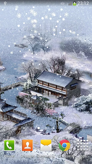 Screenshots of the live wallpaper New Year: Snow for Android phone or tablet.