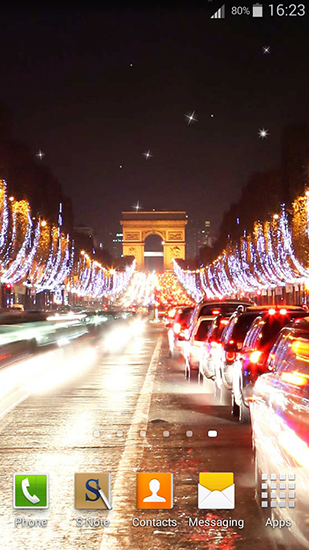 Screenshots of the live wallpaper Night in Paris for Android phone or tablet.