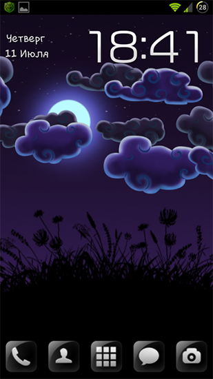 Screenshots of the live wallpaper Night nature HD for Android phone or tablet.