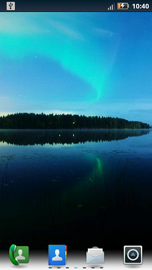 Screenshots of the live wallpaper Northern lights for Android phone or tablet.