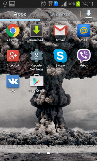 Screenshots of the live wallpaper Nuclear explosion for Android phone or tablet.