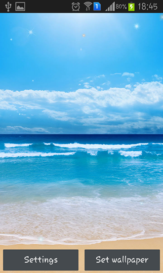 Screenshots of the live wallpaper Ocean for Android phone or tablet.