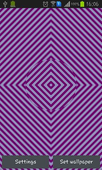 Screenshots of the live wallpaper Optical illusion for Android phone or tablet.