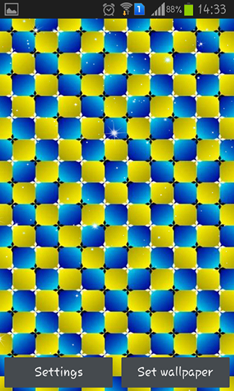 Screenshots of the live wallpaper Optical illusions for Android phone or tablet.