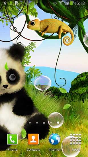 Screenshots of the live wallpaper Panda by Live wallpapers 3D for Android phone or tablet.