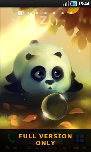 Screenshots of the live wallpaper Panda dumpling for Android phone or tablet.