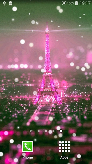Screenshots of the live wallpaper Paris night for Android phone or tablet.