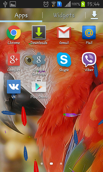 Screenshots of the live wallpaper Parrot by TTR for Android phone or tablet.