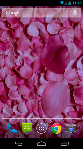 Screenshots of the live wallpaper Petals 3D for Android phone or tablet.