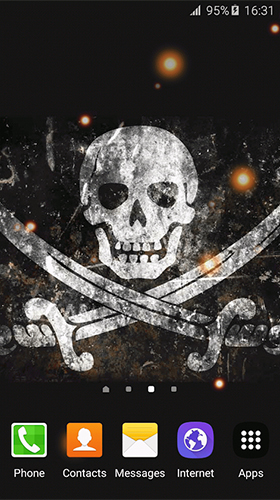 Full version of Android apk livewallpaper Pirate flag for tablet and phone.