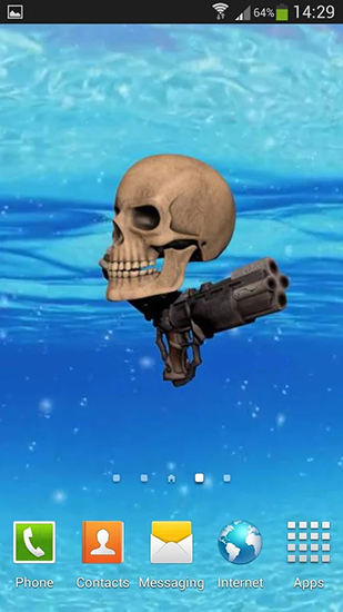 Screenshots of the live wallpaper Pirate skull for Android phone or tablet.