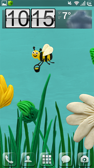 Screenshots of the live wallpaper Plasticine flowers for Android phone or tablet.