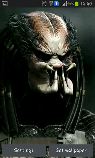 Screenshots of the live wallpaper Predator 3D for Android phone or tablet.