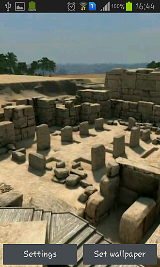 Screenshots of the live wallpaper Pyramids 3D for Android phone or tablet.