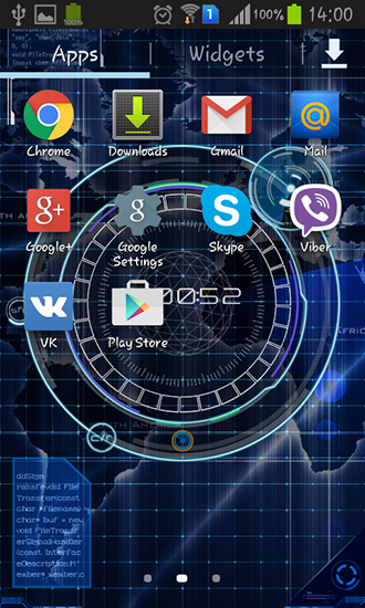 Screenshots of the live wallpaper Radar: Digital clock for Android phone or tablet.