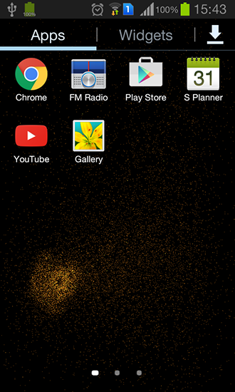 Screenshots of the live wallpaper Radiant particles for Android phone or tablet.
