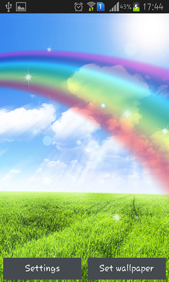 Screenshots of the live wallpaper Rainbow for Android phone or tablet.