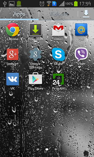 Screenshots of the live wallpaper Raindrops for Android phone or tablet.