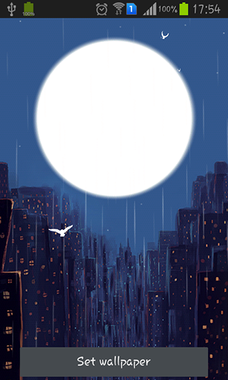 Screenshots of the live wallpaper Rainy night for Android phone or tablet.