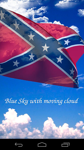 Screenshots of the live wallpaper Rebel flag for Android phone or tablet.