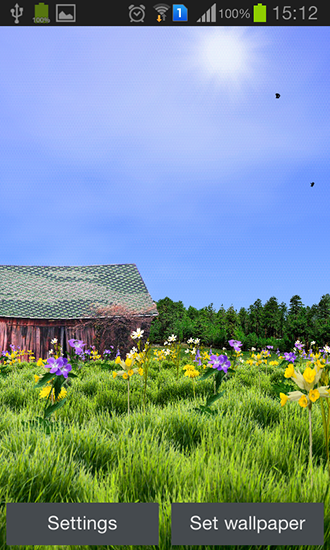 Screenshots of the live wallpaper Red barn for Android phone or tablet.
