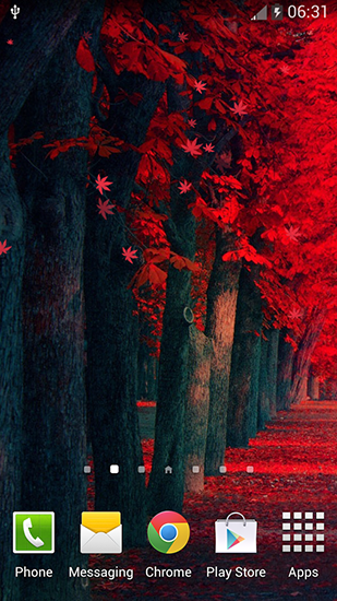 Screenshots of the live wallpaper Red leaves for Android phone or tablet.