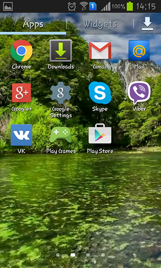 Screenshots of the live wallpaper River for Android phone or tablet.