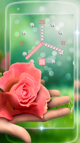 Full version of Android apk livewallpaper Rose picture clock by Webelinx Love Story Games for tablet and phone.