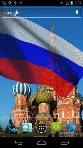 Screenshots of the live wallpaper Russian flag 3D for Android phone or tablet.