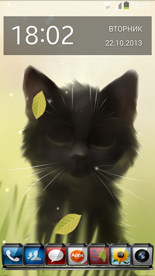 Screenshots of the live wallpaper Savage kitten for Android phone or tablet.
