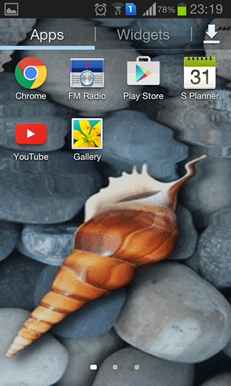 Screenshots of the live wallpaper Seashell by Memory lane for Android phone or tablet.