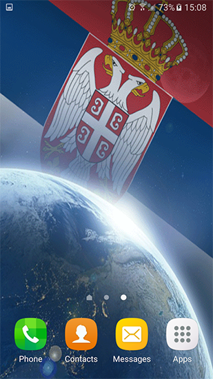 Screenshots of the live wallpaper Serbian Flag 3D for Android phone or tablet.